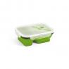 Lunchdoos. Intrekbare hermetische doos in siliconen en pp 480 en 760 ml Dill