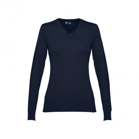 Pullover met vhals voor dames in katoen en polyamide Thc milan women