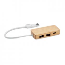 Bamboe usb hub 3 poorten...