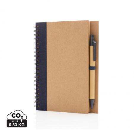 Kraft spiraal notitieboekje met pen