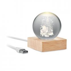 Kerst led glas bol Santa light