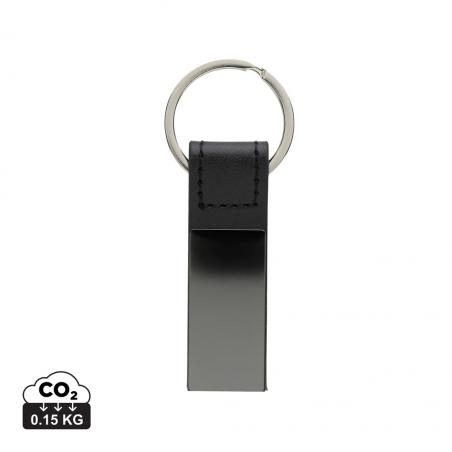 Luxe PU sleutelhanger RCS gerecycled zinc alloy