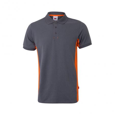 Tweekleurige piqué polo 180gm² korte mouw van katoen 60% en polyester 40% Vl supay