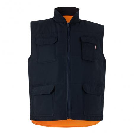 Gewatteerd vest 220gm² omkeerbaar en met meerdere zakken van polyester 100% met ritssluiting en omkeerbare trekker Vl diana