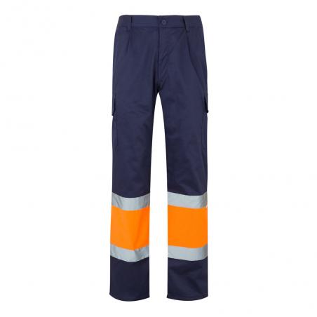 Tweekleurige keperstof broek met meerdere zakken 210gm² van katoen 20% en polyester 80% Vl poseidon large