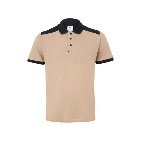 Tweekleurige stretch piqué polo 200gm² met korte mouwen van polyester 96% en elastaan 4% Vl veles