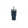 Compacte roestvrijstalen reisbeker 91% gerecycled met vacuüm geïsoleerde dubbele wand en een matte afwerking 600 ml Joyner m