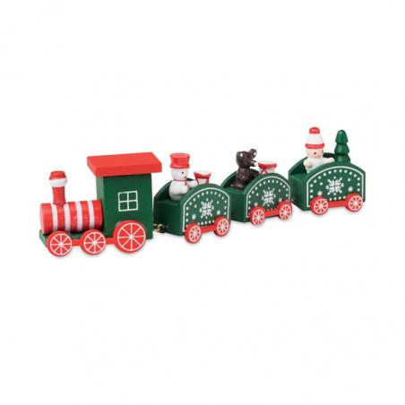 Houten decoratie kersttrein Juna