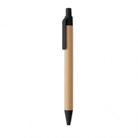 Bamboe balpen met drukknop Itea colour