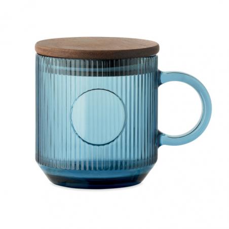 Glazen mok met ribbels 300ml Vitrio mug