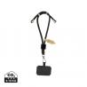 ZWART CarryLoop RCS rPET verstelbare telefoonhouder met polsband