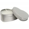 Blissful hartvormige tin met kaars met vanillearoma 