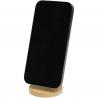 Alcor opvouwbare magnetische telefoonstandaard van gerecycled plastic met bamboedetails 