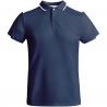 DONKERBLAUW/WIT Tamil sportpolo met korte mouwen voor kinderen