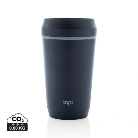 Topl Recycled Plastic To Go beker gepatenteerd 360 Lid 354ml