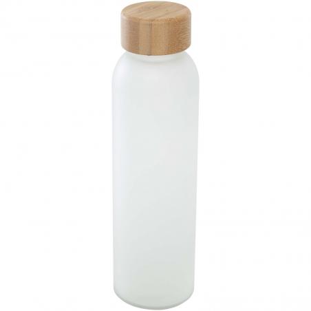Lume 500 ml fles van mat natronkalkglas met bamboe deksel 
