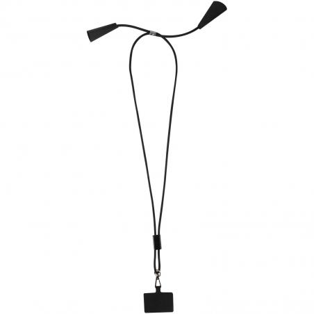 Funi smartphonelanyard van gerecycled plastic met ingebouwde datasynchronisatie en 5 in 1 snellaadkabel van 100 W 