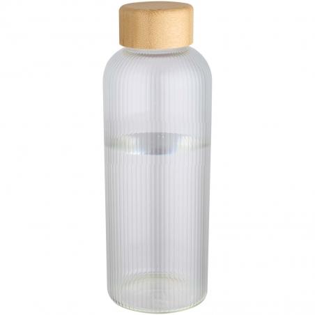 Mirage 650 ml enkelwandige fles van borosilicaatglas met bamboe deksel 