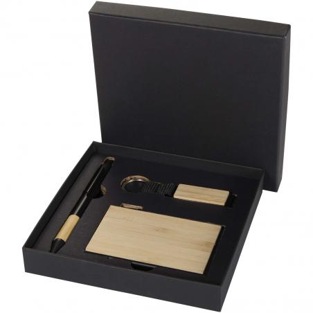 Minka balpen van RCS gerecycled aluminium, sleutelhanger en RFID-kaarthouder geschenkset 