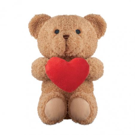 Pluche teddybeer met hart 23cm Snuggle