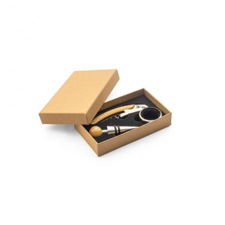 Wijnset van bamboe en roestvrij staal Savory