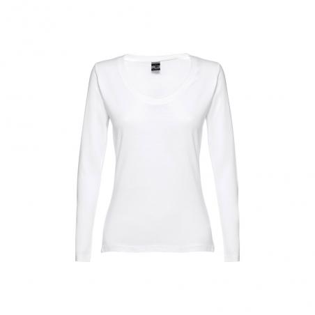 Damestshirt met lange mouwen en riem. Wit Thc bucharest women wh ii