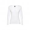 Damestshirt met lange mouwen en riem. Wit Thc bucharest women wh ii