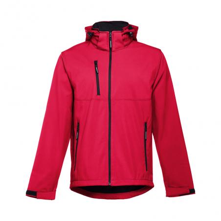 Softshell herenjack van polyester en elastaan. Rood. S Thc zagreb ii