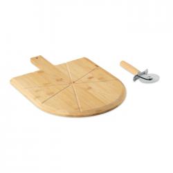 Bamboe pizzabord & snijder...