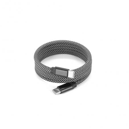 Usbcnaarusbckabel met een gevlochten polyestersnoer 60 w en een magnetisch systeem om de kabel gemakkelijk op te rollen Nadella