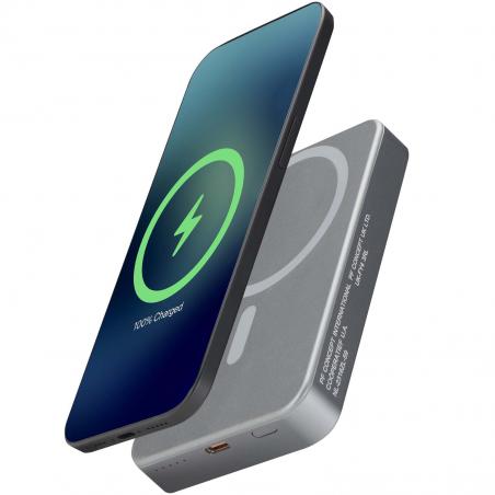 Avis 10.000 mah RCS powerbank van gerecycled aluminium met magnetische aansluiting 