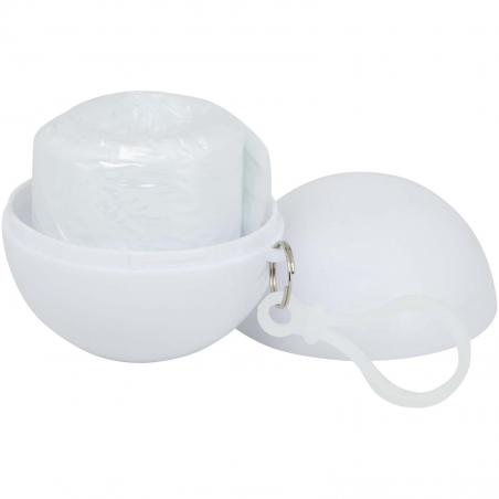 Fog poncho in ronde plastic verpakking met karabijnhaak 