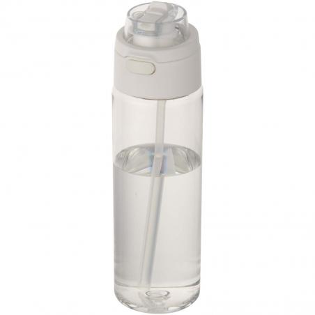 Theron 700 ml RCS-waterfles van gerecycled plastic met een deksel met dubbele functie en een uitklapbaar rietje 