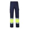 Tweekleurige broek van keperstof 210gm² gevoerd met meerdere zakken van katoen 20% en polyester 80% Vl athena
