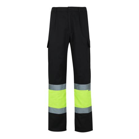 Tweekleurige keperbroek met meerdere zakken 210gm² van katoen 20% en polyester 80% Vl poseidon